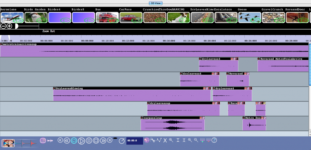 This is a picture of the session in the Compose With Sounds software. This is how it looks like to edit and combine sounds)